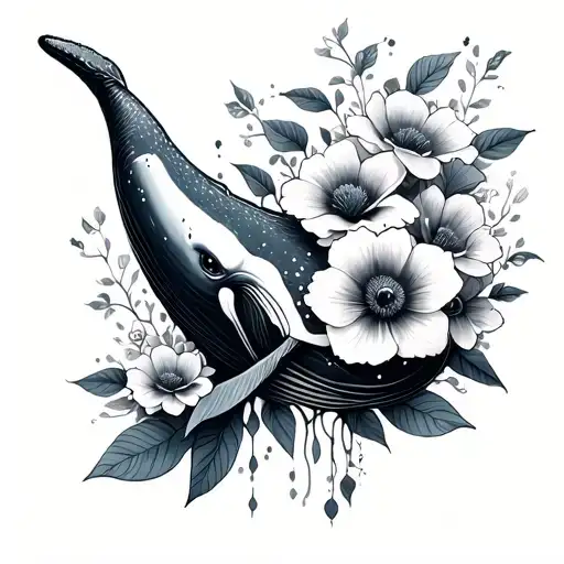 Whale Tale Flowers Ankle Bracelet