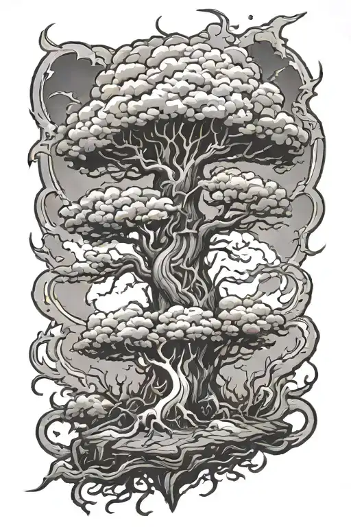 Ygdrasill Surounded By Lightning Storm