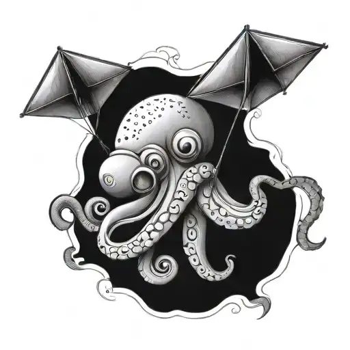 Octopus Flying A Kite