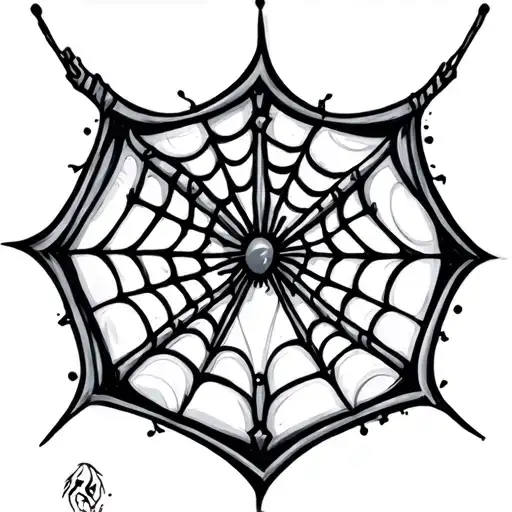 Spider Web And Hour Glass