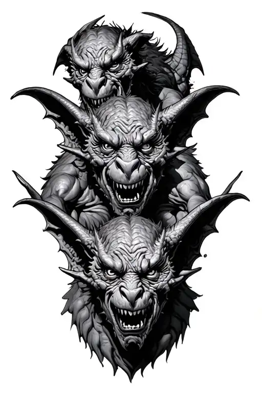 Three Gargoyles Here No Evil Speak No Evil See No Evil Earth Background