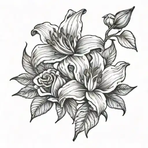 Red Lillie's And Roses