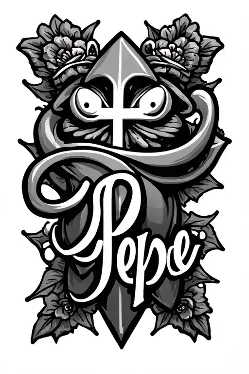 Cross And Pepe Name Written