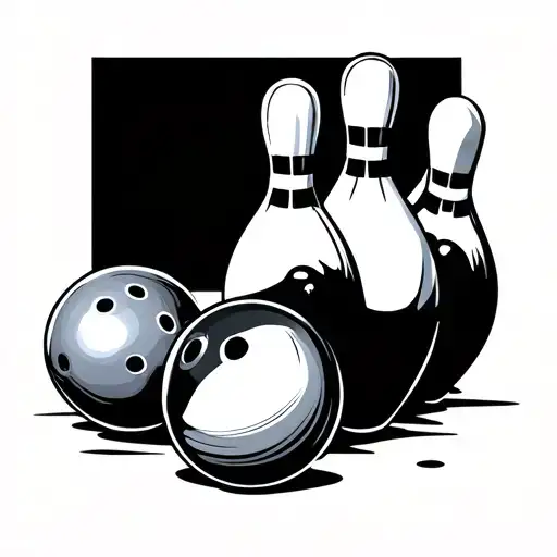 Bowling Ball And Pins Marking All