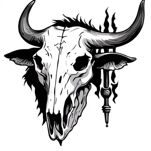 Highland Scottish Bull Skull