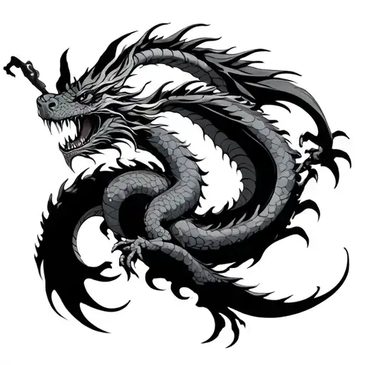 Dragon Ink Long Wrap Around