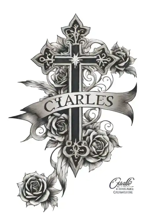 Names Charles And Ruth In A Cross Form