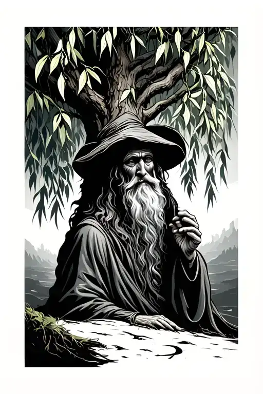 Hermit With Willow Tree
