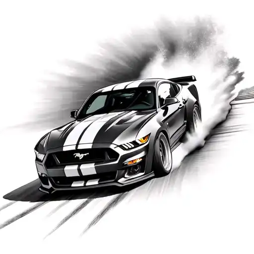 Ford Mustang Car Going Fast