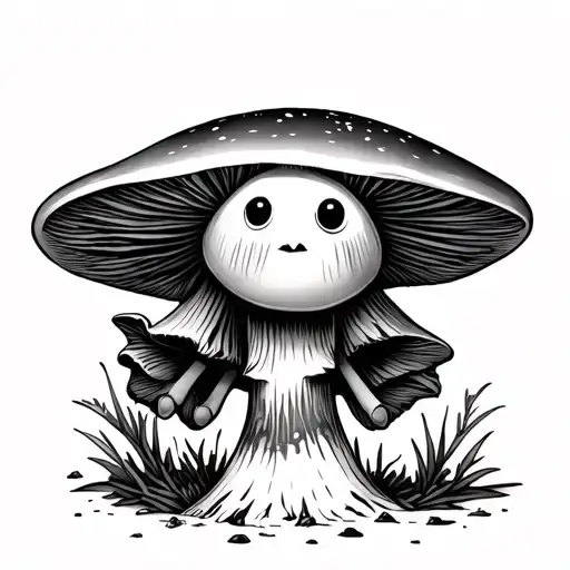Mushroom With Face Arms And Legs