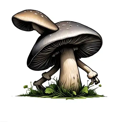 Mushroom With Face Arms And Legs