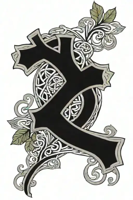 Celtic Cross With A Vine Of Shamrocks Celtic Knots