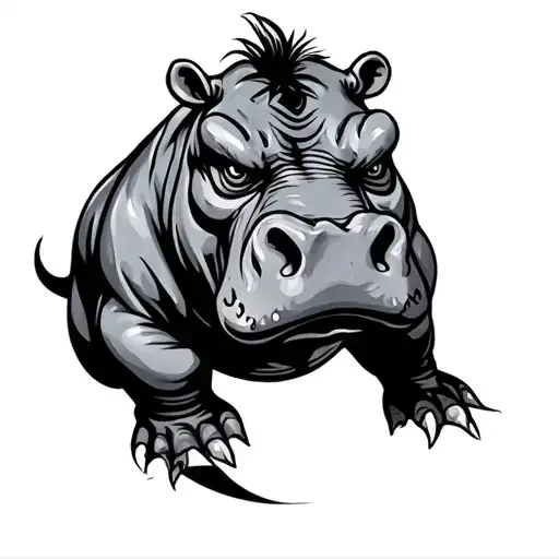 Hippo Angry Tribal