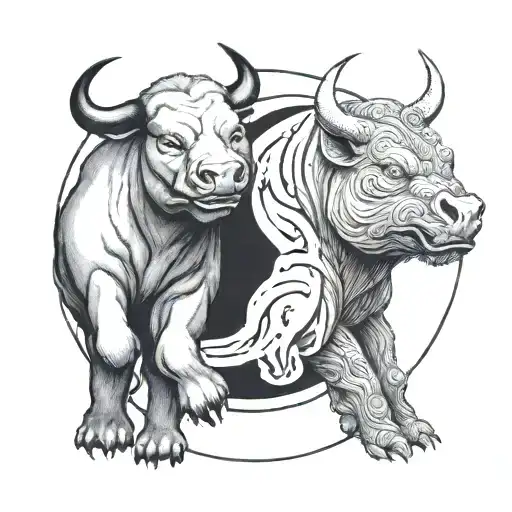 Bull And Bear Ying Yang