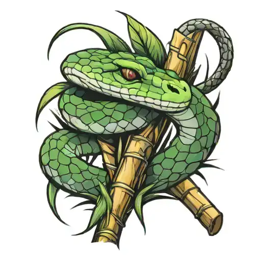Green Snake Up A Sugar Cane