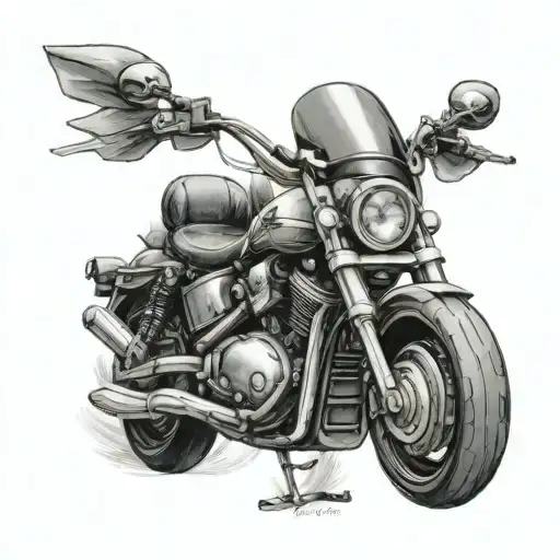 Name Tattoo With Motorcycle