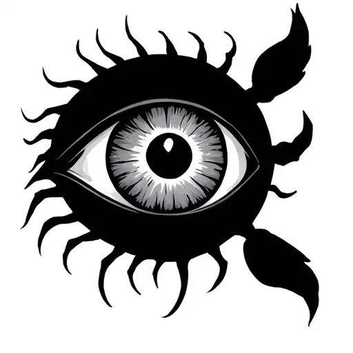 Evil Eye With Scorpio Sign Minimalist Representation
