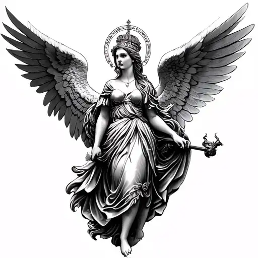 Lady Britannia And Saint Michael Archangel