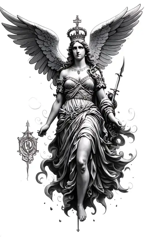 Lady Britannia And Saint Michael Archangel