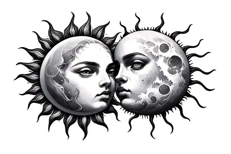 Sun And Moon Merging Together