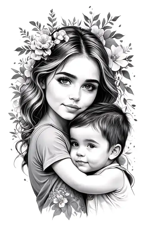 Woman With Her 4 -Year -Old Son