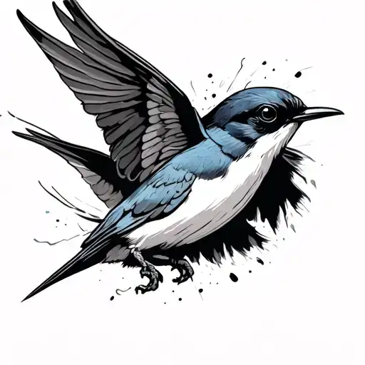 Swallow Escaping From