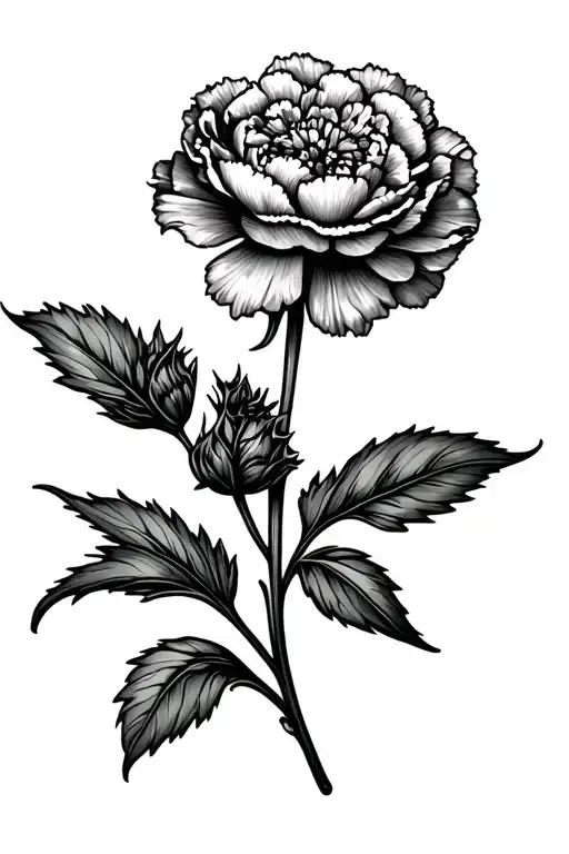 Carnation Flower With Name As Stem Growing