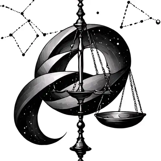 Libra Scale And Constellation Intertwined