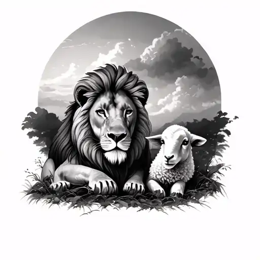 Ai A Forearm Tattoo Of Lion And The Lamb Aesthetic Tattoo From The Bible