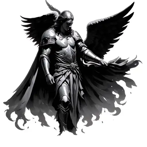 Bible Acurate Angel With Dramatic Knight