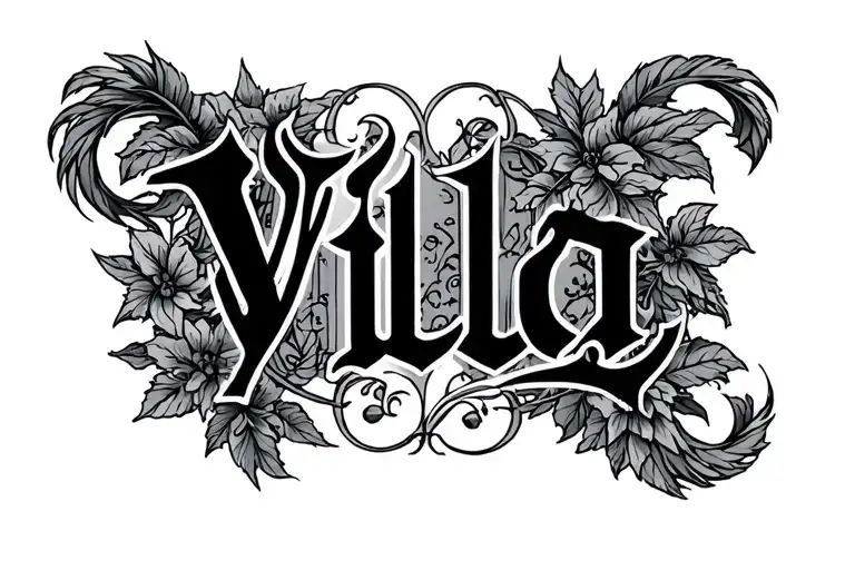 Lettering Villa Tattoo Design