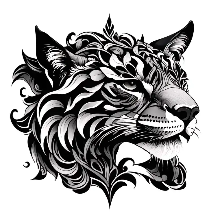 Ornamental Linework With Animal Realism