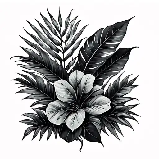 Dark Tropical Plants Sleeve