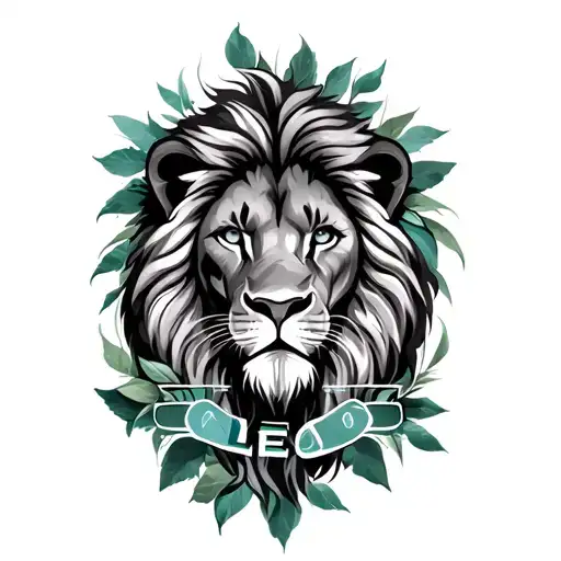 Design A Tattoo That Includes Artistic Design Which Has Eucalyptus Lion And Name Leo