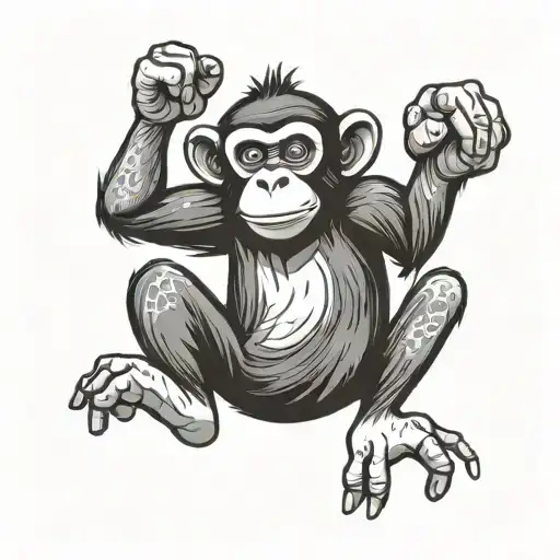 Hugging Cartoon Monkey