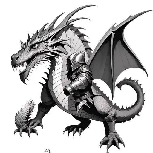 A Dragon Inspired By Lord Of The Rings Battling A Medieval Knight In A Epic Battle Scene