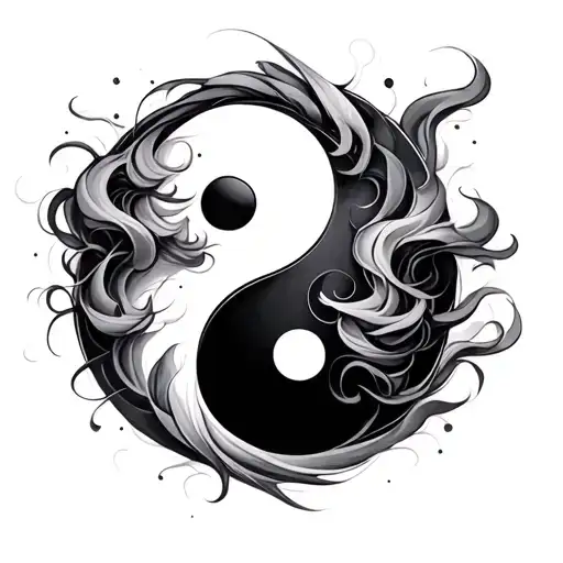 Ying And Yang With Smoke