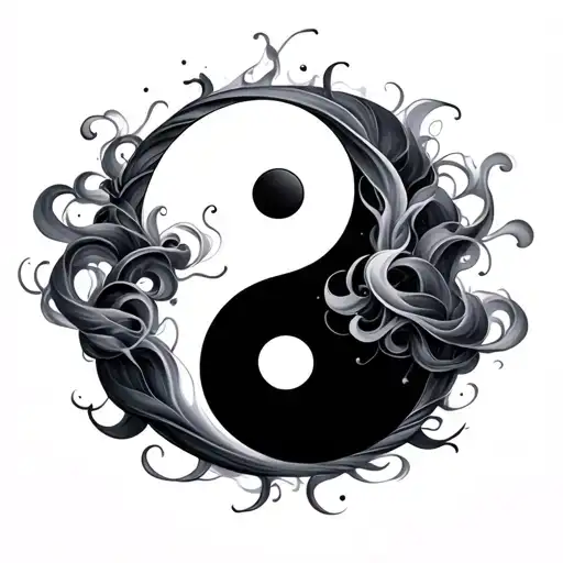 Ying And Yang With Smoke