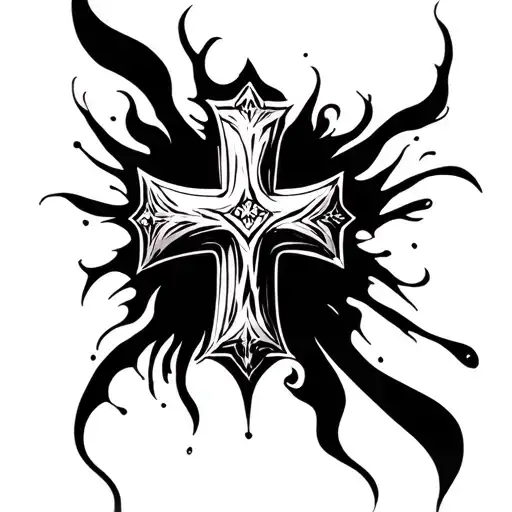 Cross Tattoo Basic Chest Piece