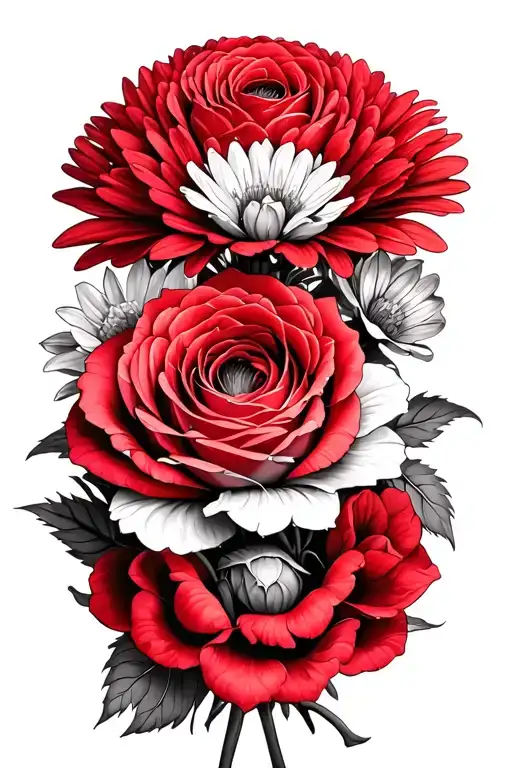 Roses Chrysanthemum Daffodils Bouquet Wrapped Round