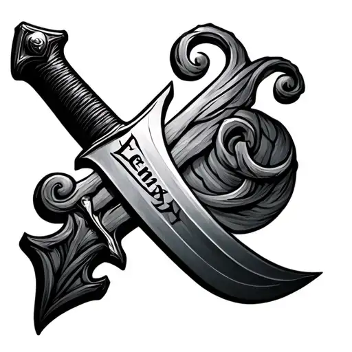 Sword Going Thru The Name Lennex