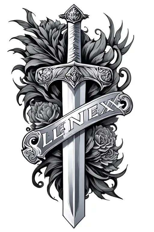 Sword Going Thru The Name Lennex