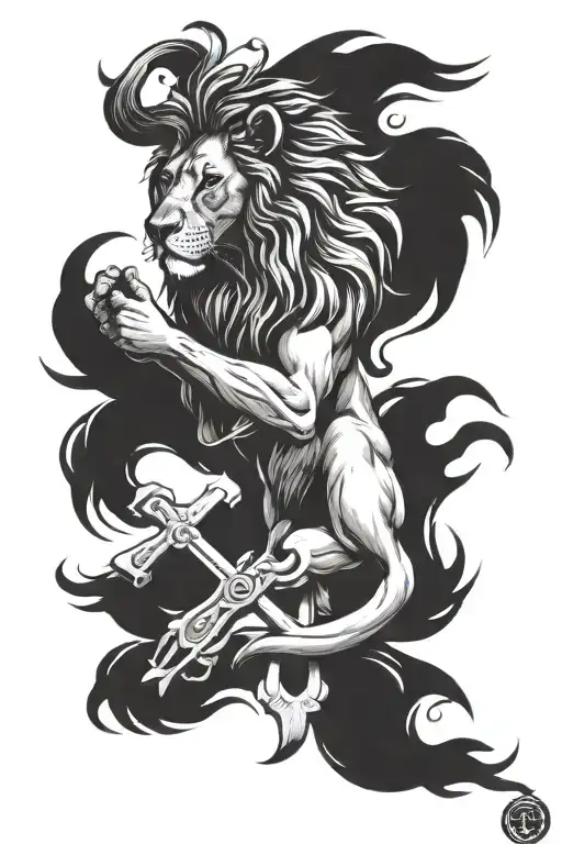Lion Of Judah With A Cross
