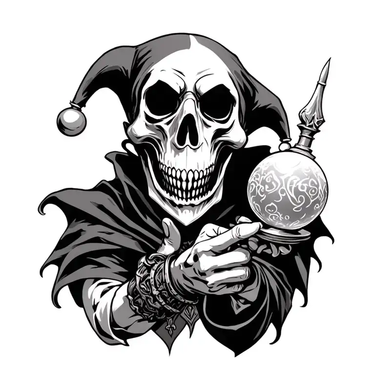 Jester Reaper Pointing Holding Orb