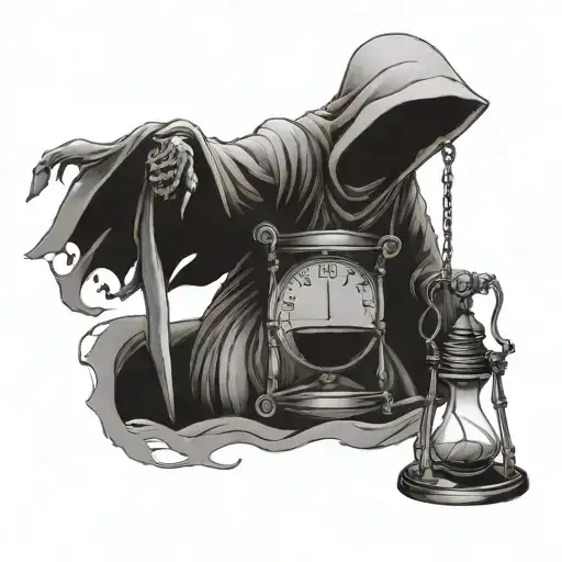 Grim Reaper Justice Scale Law Broken Hour Glass Time Gone