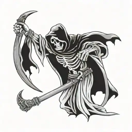 Grim Reaper Holding A Scythe