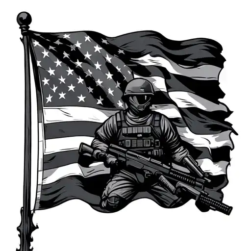 Swat Team Flag Waving Proudly