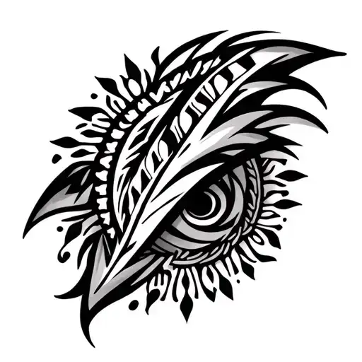 Tribal Tattoo With Mexican Heritage Symbols