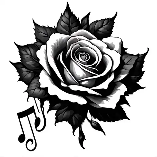 Rose And Music Note