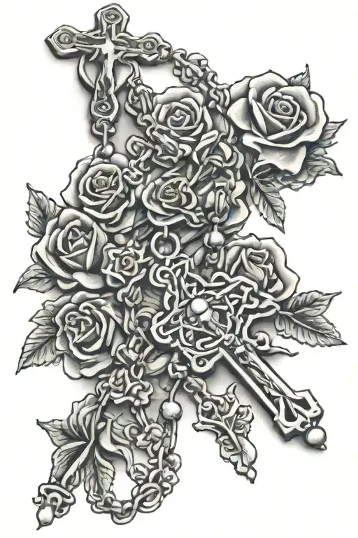 Rosary Hanging With Flowers